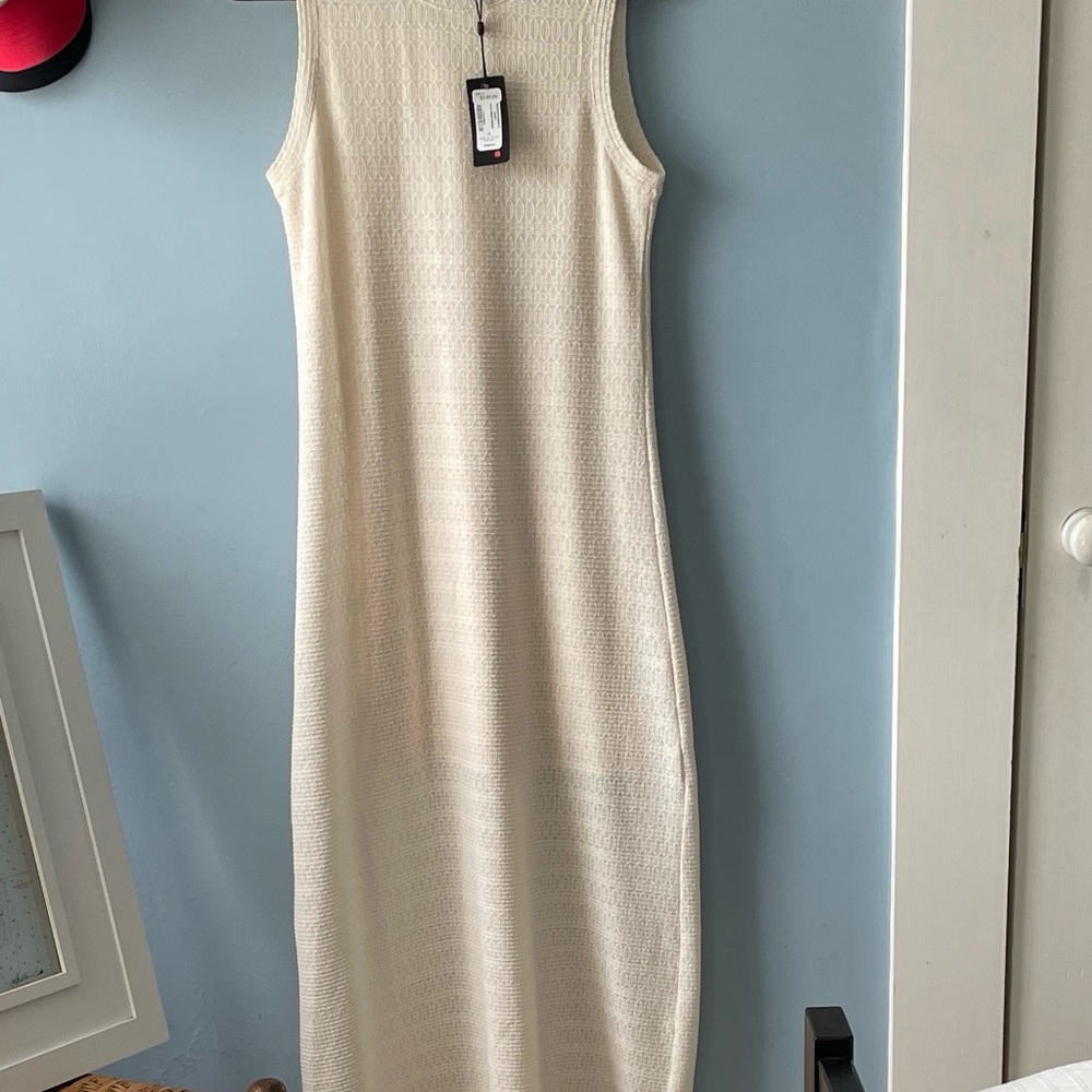 Rag & Bone Julia  Cream Sleeveless Knit Maxi Dress - Picture 2 of 7